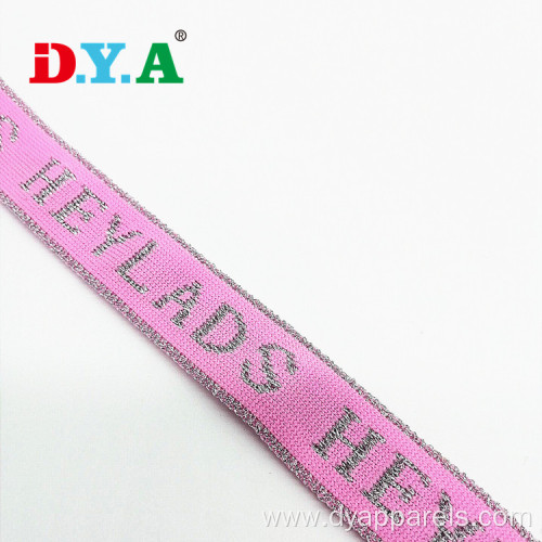 Customized Logo Metallic Jacquard Knitted Polyester Webbing